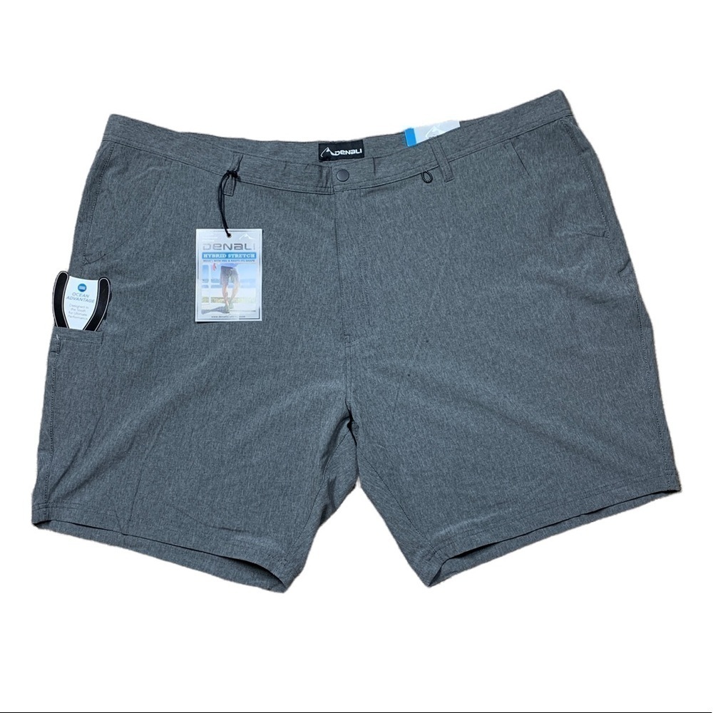 Denali Iron Grey Heather Hybrid Stretch Shorts size 52 NWT
